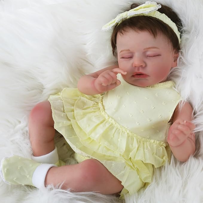 Realistic Reborn Baby Dolls - 20 Inch Sleeping Baby Soft Weighted Lifelike Newborn Baby Doll Girl Cloth Body Poseable Real Life Baby Dolls Birthday Gift for Kids Age 3+