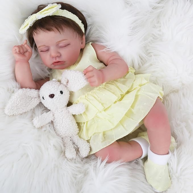 Realistic Reborn Baby Dolls - 20 Inch Sleeping Baby Soft Weighted Lifelike Newborn Baby Doll Girl Cloth Body Poseable Real Life Baby Dolls Birthday Gift for Kids Age 3+